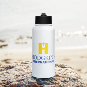 Stainless steel water bottle with a straw lid